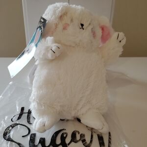 Sugar And Bruno Adorable White and Pink Stuffed Bunny.